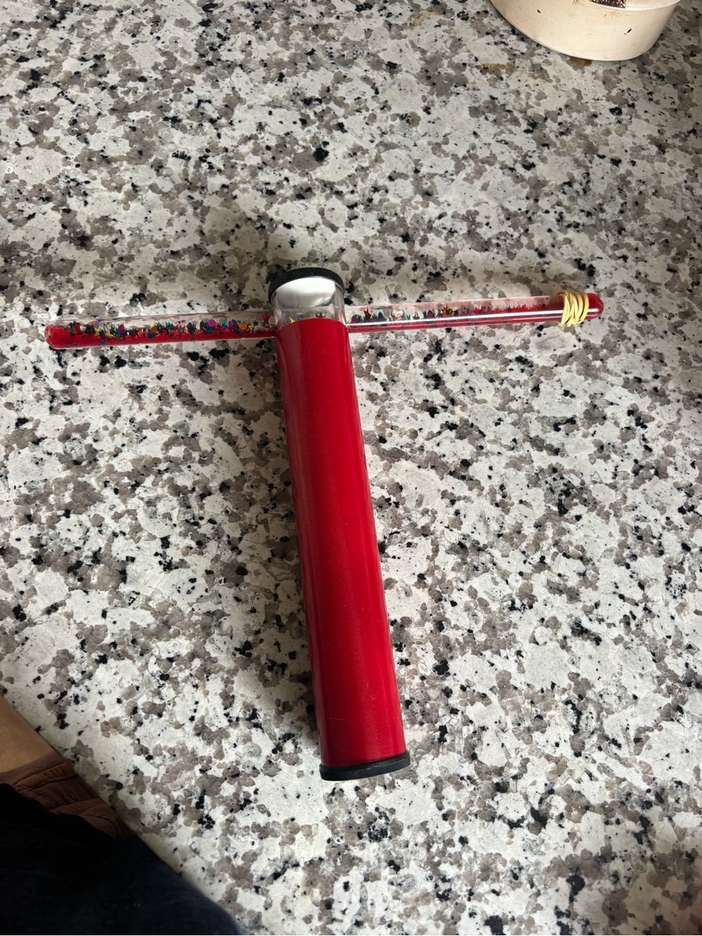 Vintage "Illusion" Red Liquid Glitter Wand Kaleidoscope Retro Toy